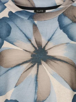 Damen Flauschshirt mit Blumenprint