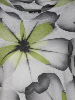 Damen Flauschshirt mit Blumenprint