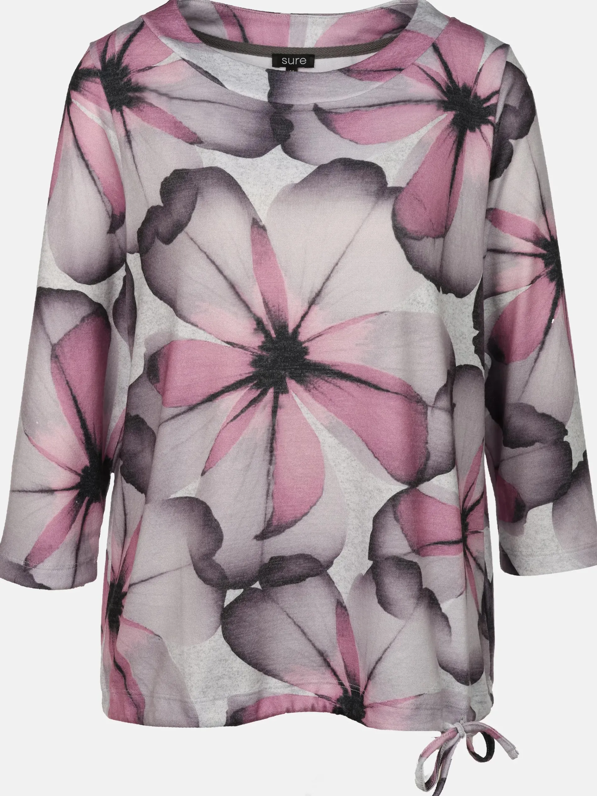 Damen Flauschshirt mit Blumenprint