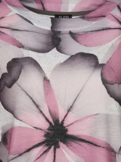 Damen Flauschshirt mit Blumenprint