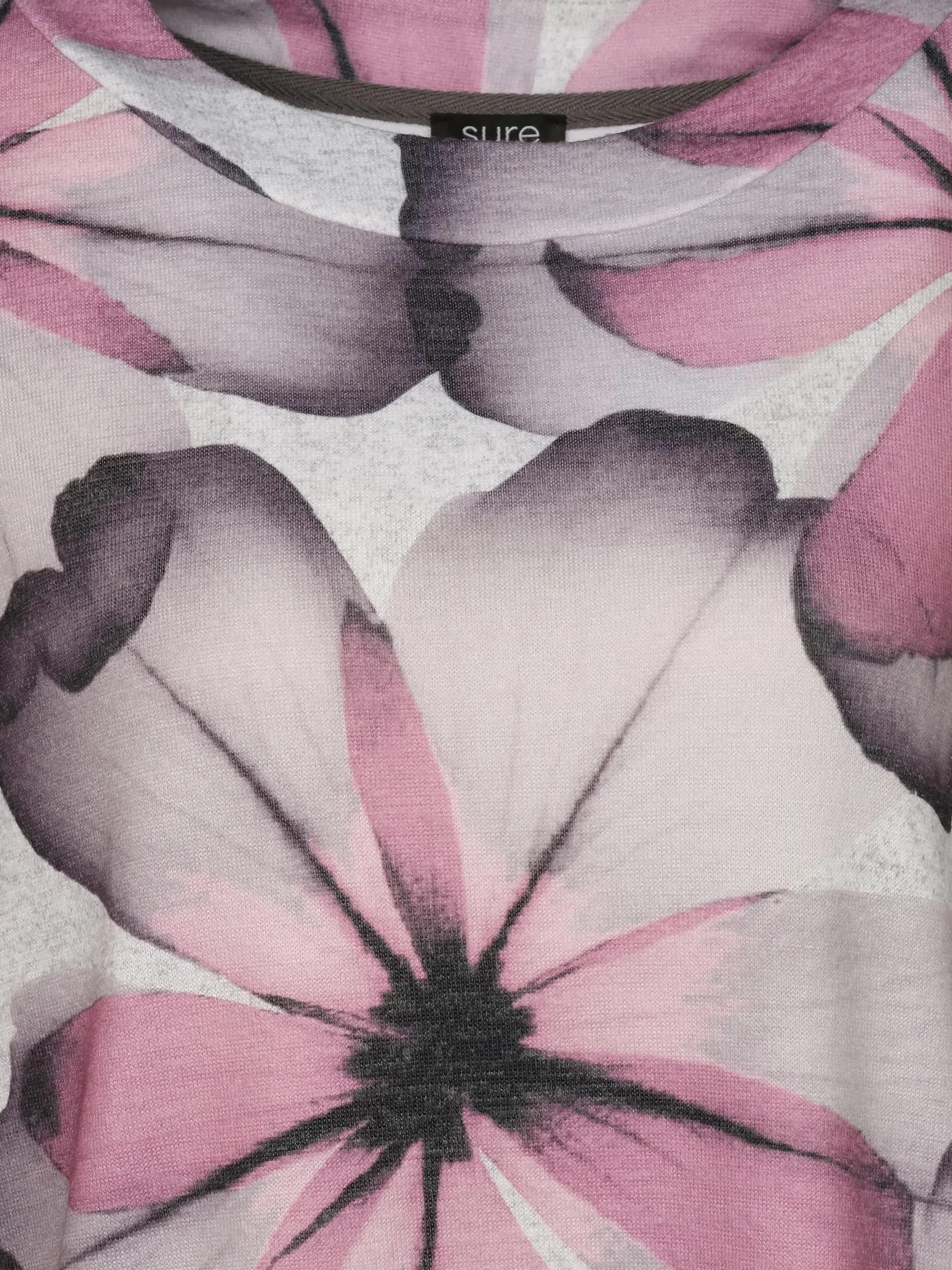 Damen Flauschshirt mit Blumenprint