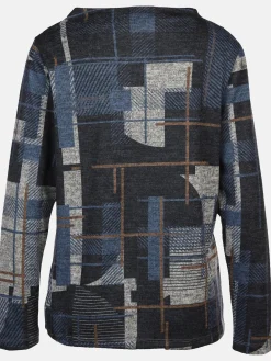 Damen Flauschshirt mit Kelchkragen