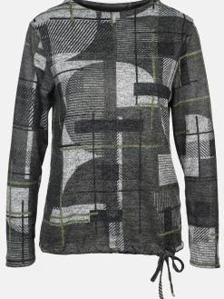 Damen Flauschshirt mit Kelchkragen