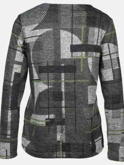 Damen Flauschshirt mit Kelchkragen