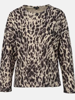 Damen Flauschshirt mit Leoprint