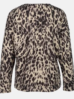 Damen Flauschshirt mit Leoprint