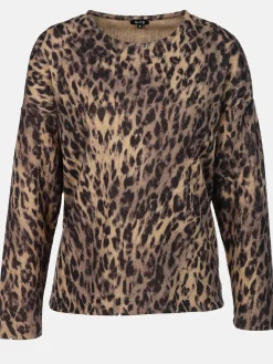 Damen Flauschshirt mit Leoprint