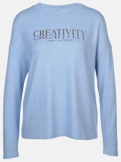 Damen Flauschshirt mit Schriftprint