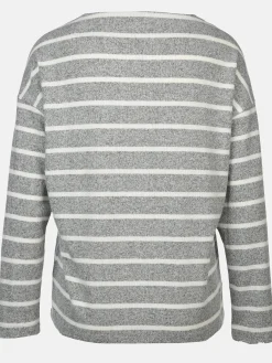 Damen Flauschshirt mit Streifen