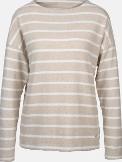 Damen Flauschshirt mit Streifen