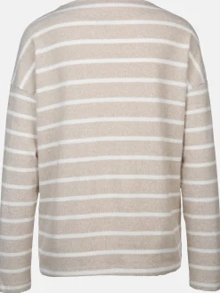 Damen Flauschshirt mit Streifen