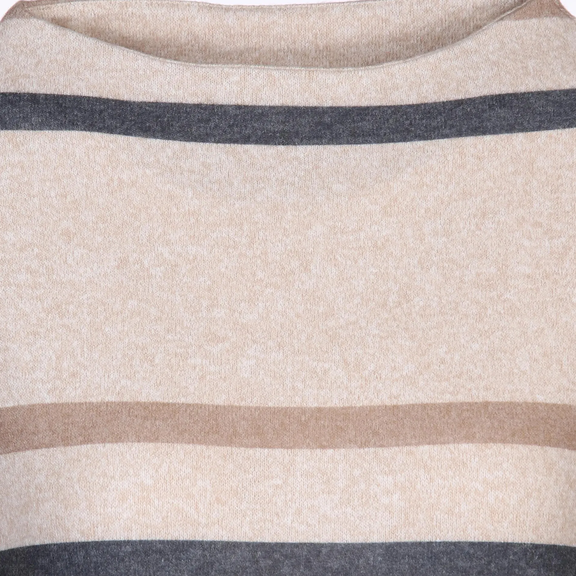 Damen Flauschshirt mit Streifen und 3/4 Arm