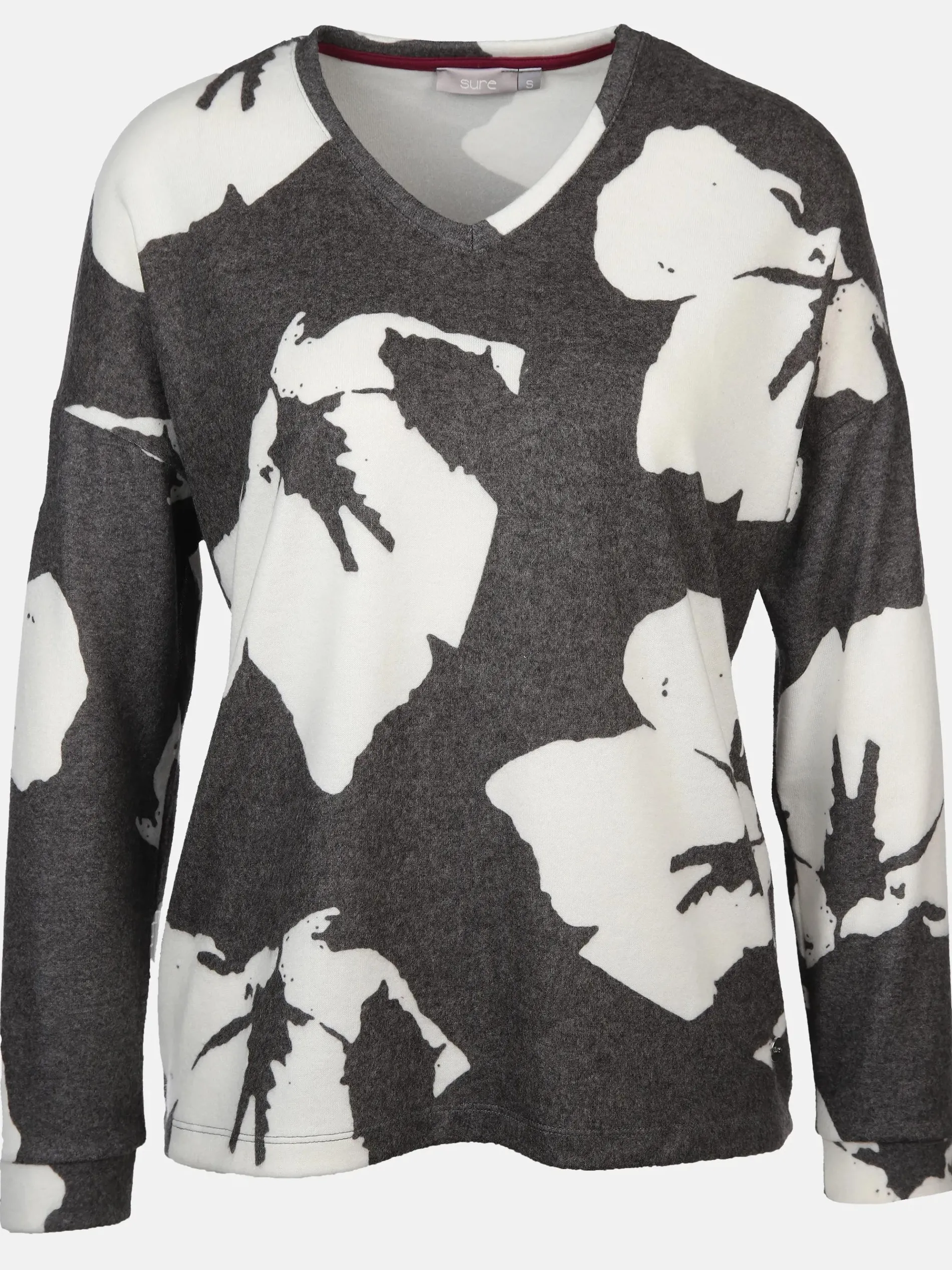 Damen Flauschshirt mit V-Ausschnitt