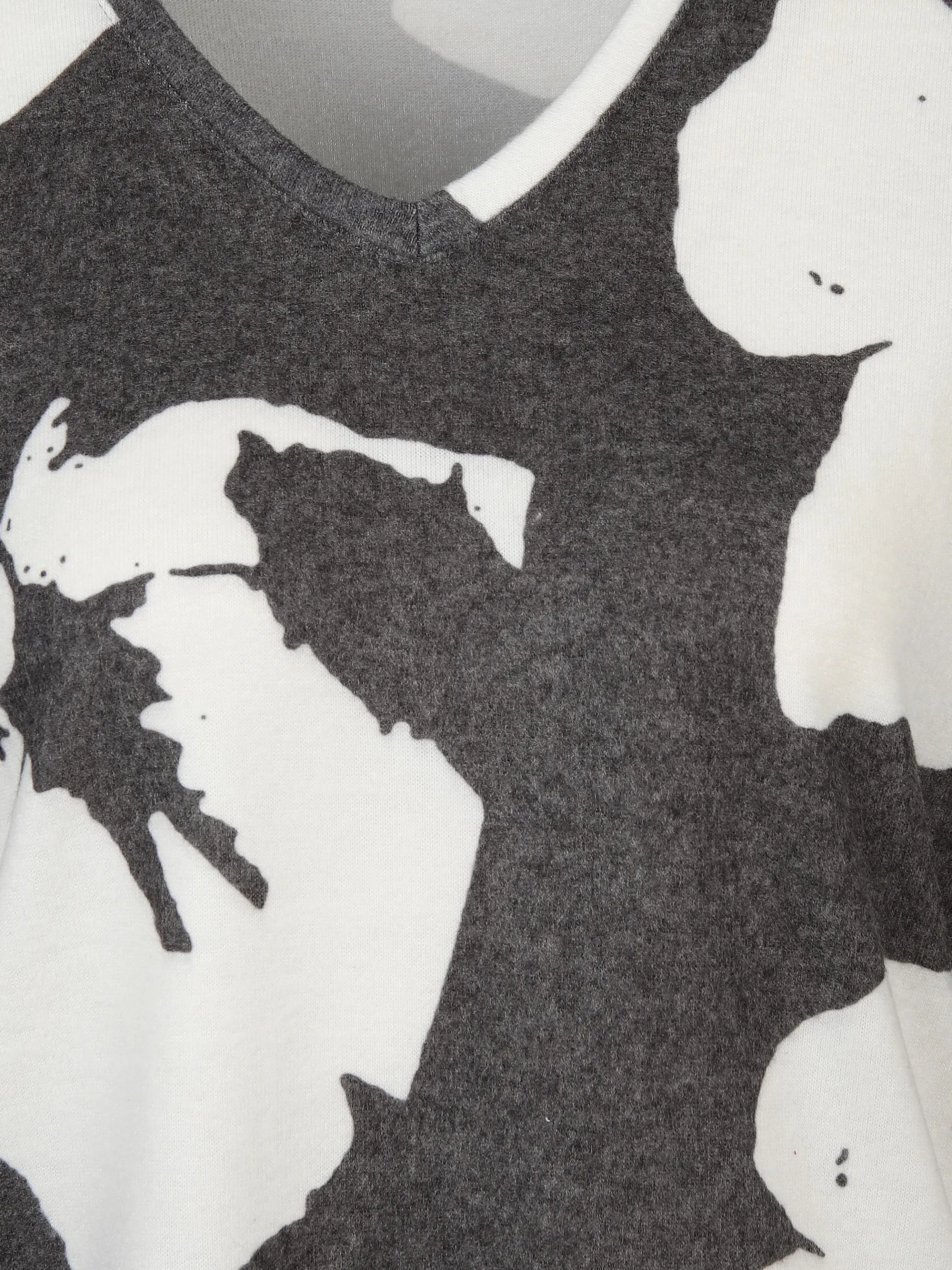 Damen Flauschshirt mit V-Ausschnitt