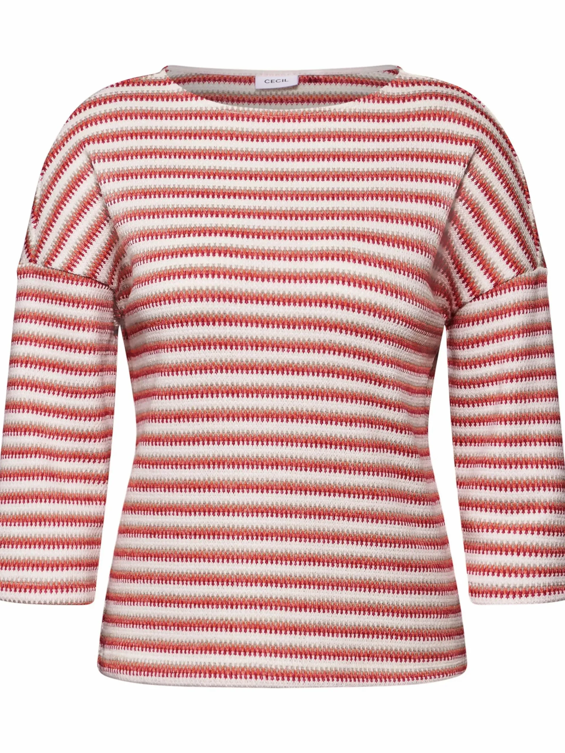 Damen gestreiftes Strick-Look Shirt