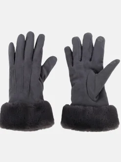 Damen Handschuhe mit Kunstpelz