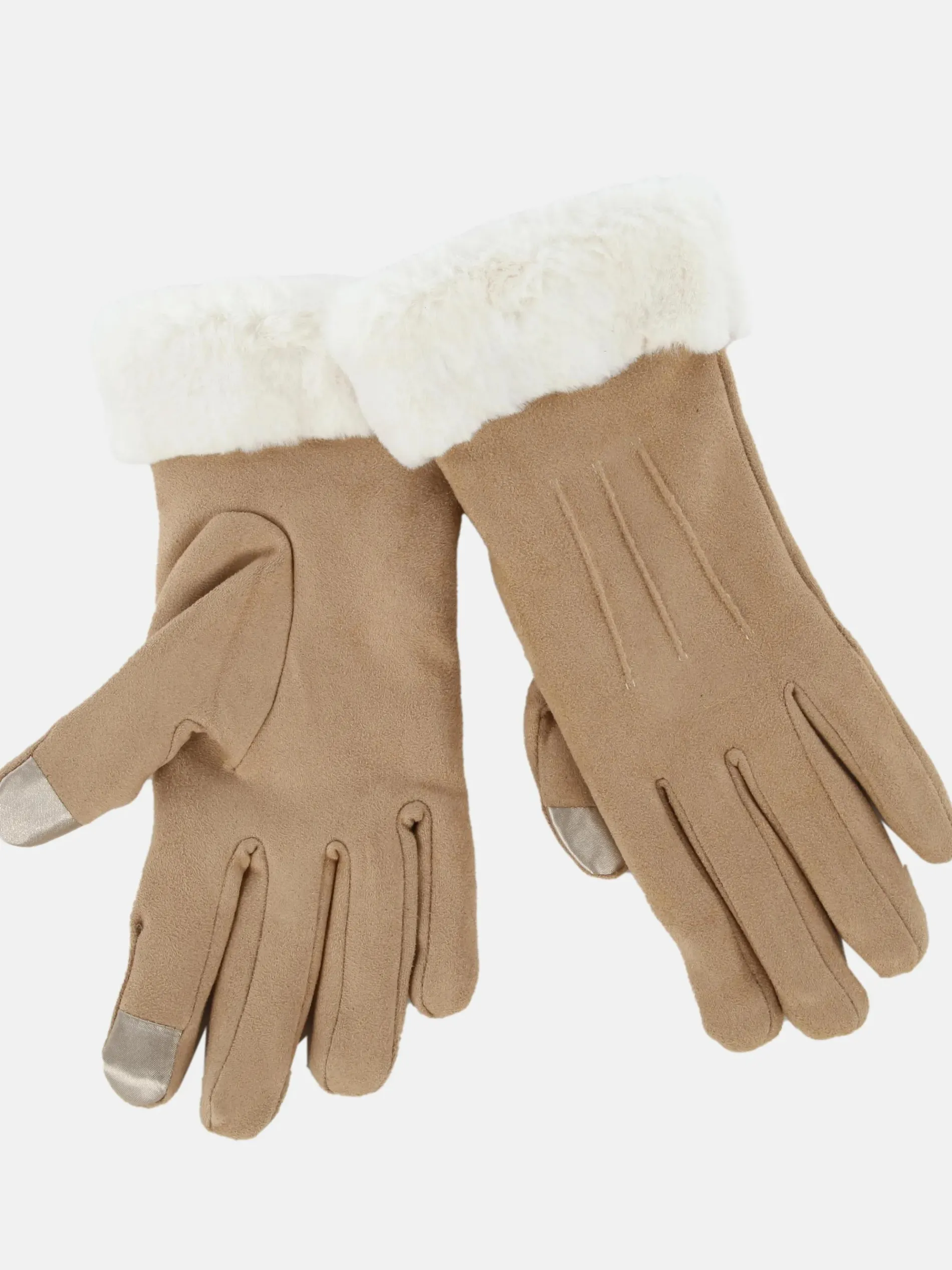 Damen Handschuhe mit Kunstpelz