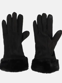 Damen Handschuhe mit Kunstpelz