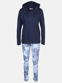 Damen Hausanzug mit Batikstyle-Hose und Hoodie