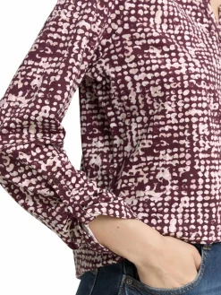 Damen Henley Blusenshirt