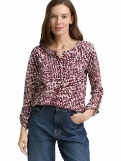 Damen Henley Blusenshirt