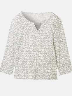 Damen Henleyshirt mit 7/8 Ärmeln