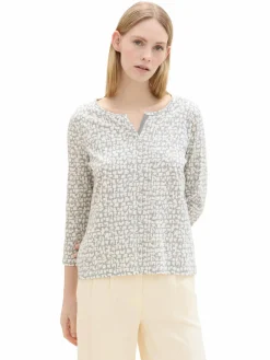 Damen Henleyshirt mit 7/8 Ärmeln