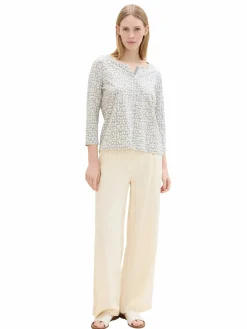 Damen Henleyshirt mit 7/8 Ärmeln