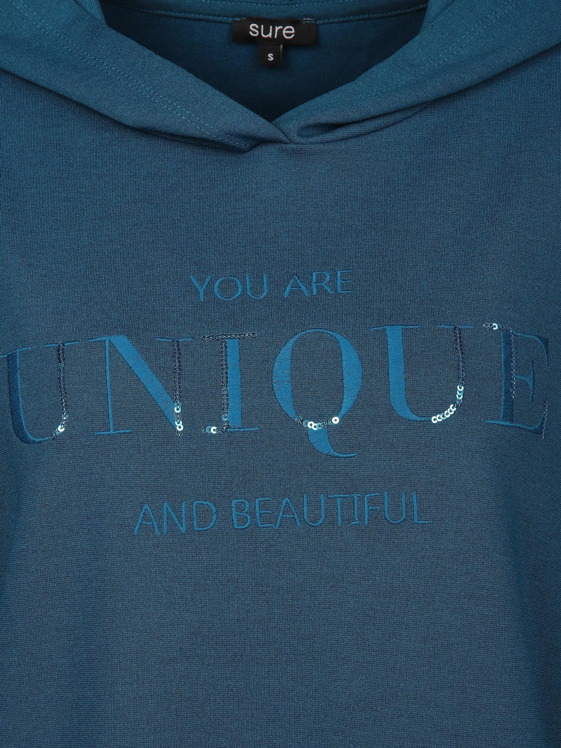 Damen Hoodie mit Stickerei und Pailletten