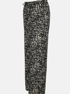 Damen Hose mit weitem Bein im Leoprint