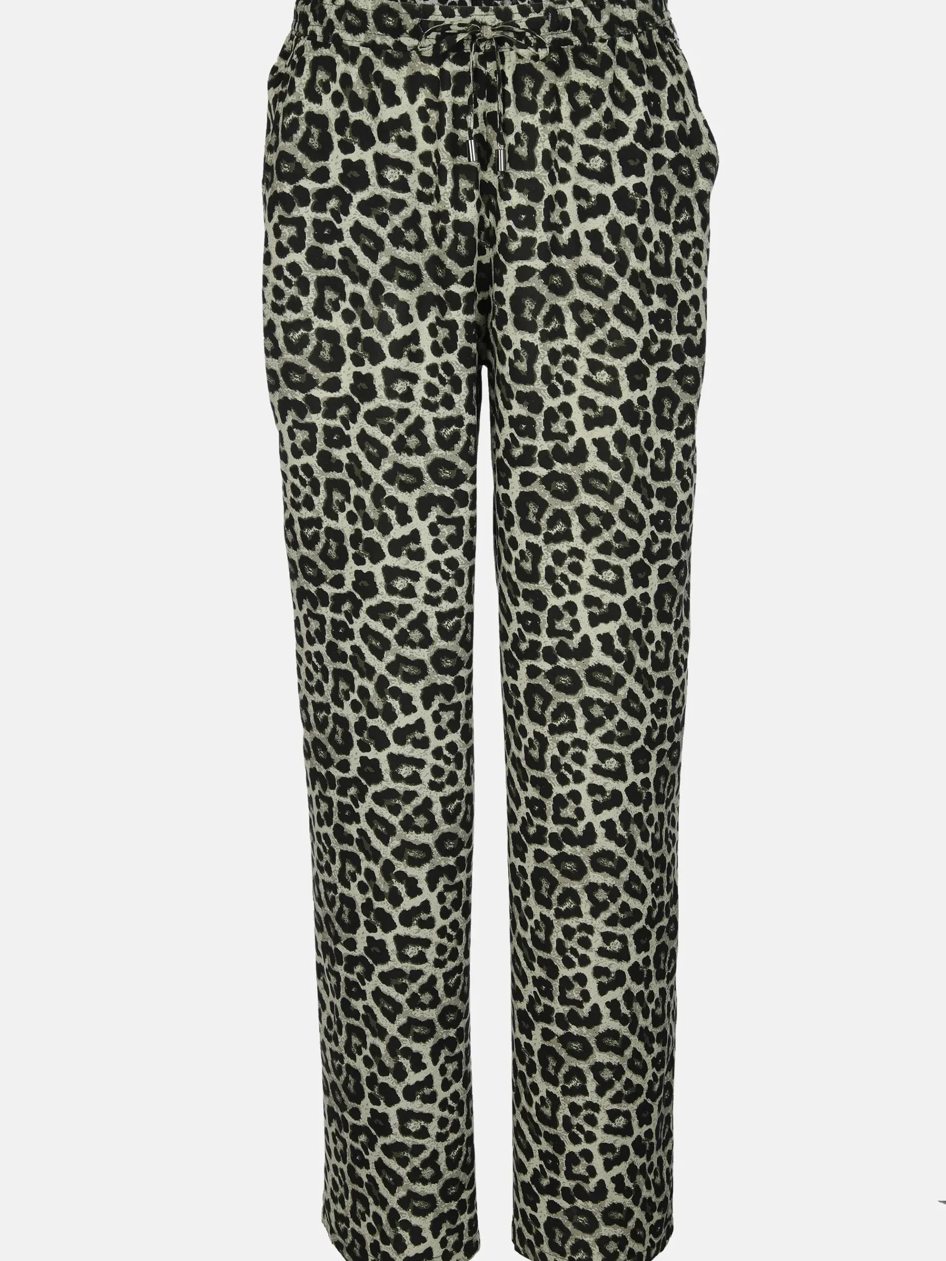 Damen Hose mit weitem Bein im Leoprint