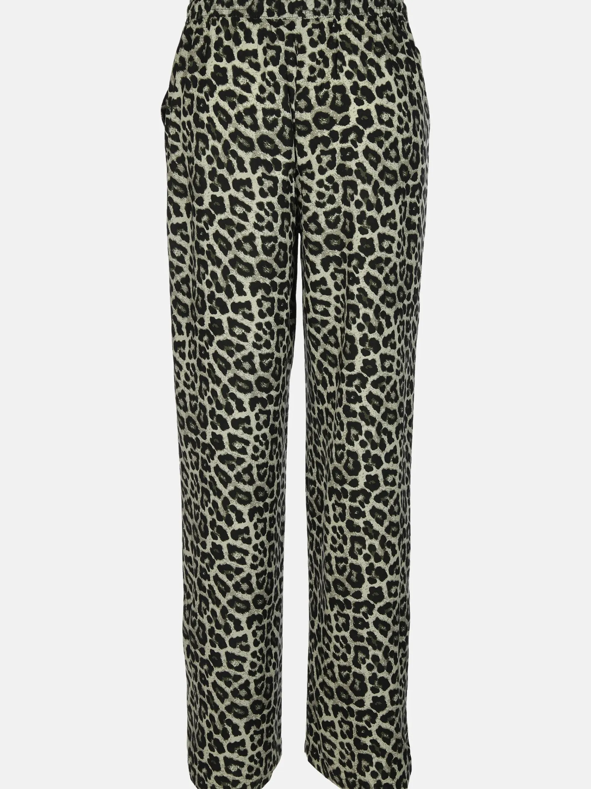 Damen Hose mit weitem Bein im Leoprint