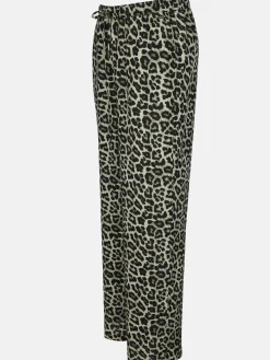 Damen Hose mit weitem Bein im Leoprint