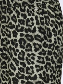 Damen Hose mit weitem Bein im Leoprint