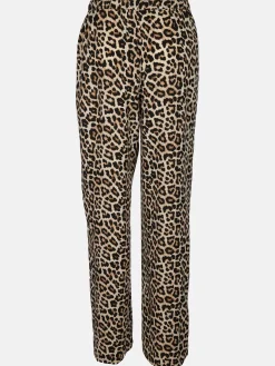 Damen Hose mit weitem Bein im Leoprint