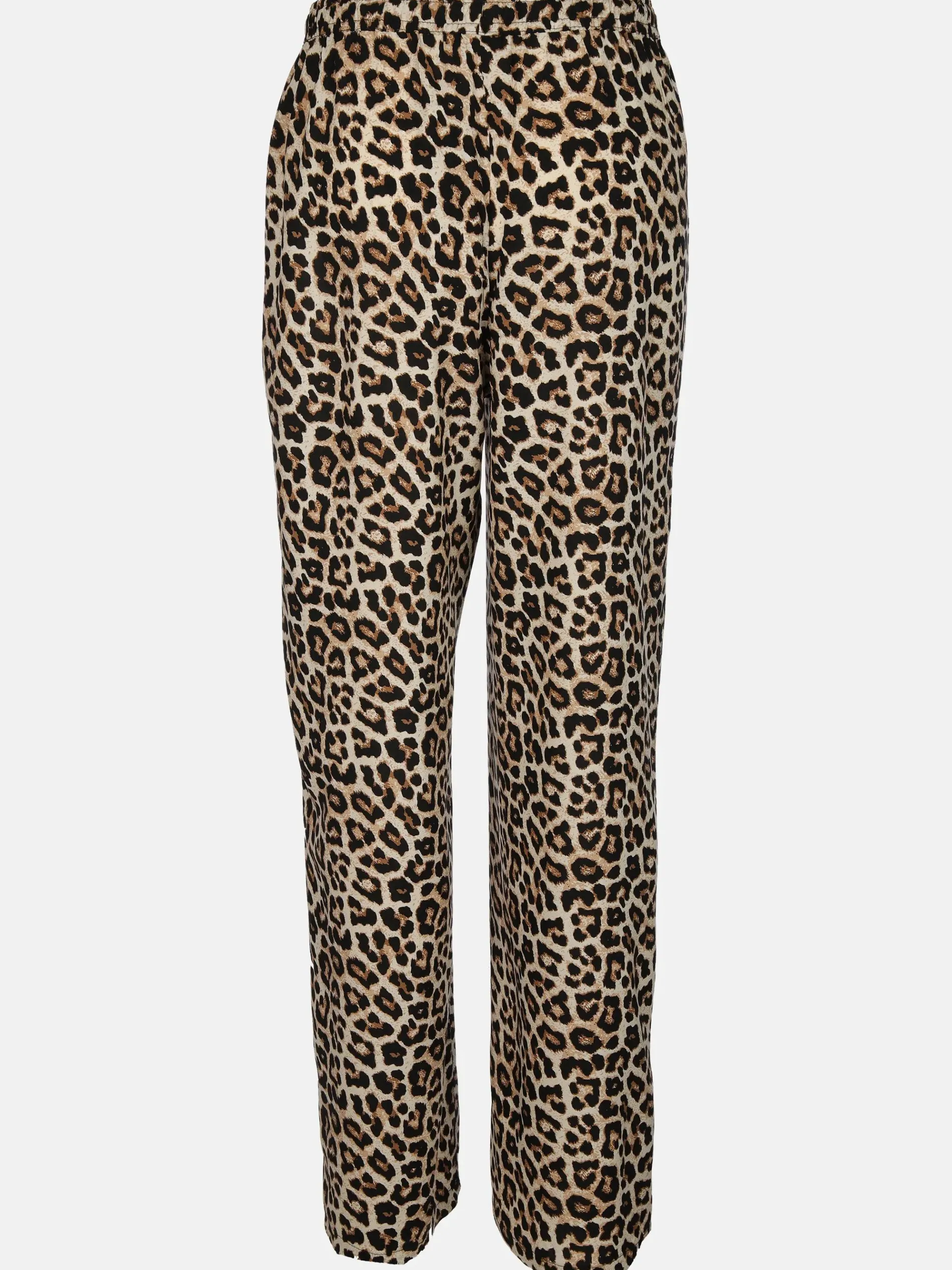 Damen Hose mit weitem Bein im Leoprint