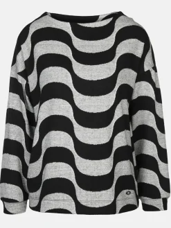 Damen Jacquardshirt mit Wellenmuster