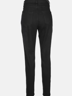 Damen Jeanshose im Tapered Fit mit Strasssteinchen