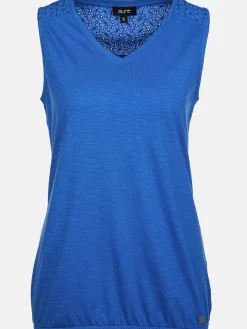 Damen Jerseytop mit Spitzenpasse