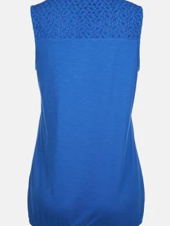 Damen Jerseytop mit Spitzenpasse