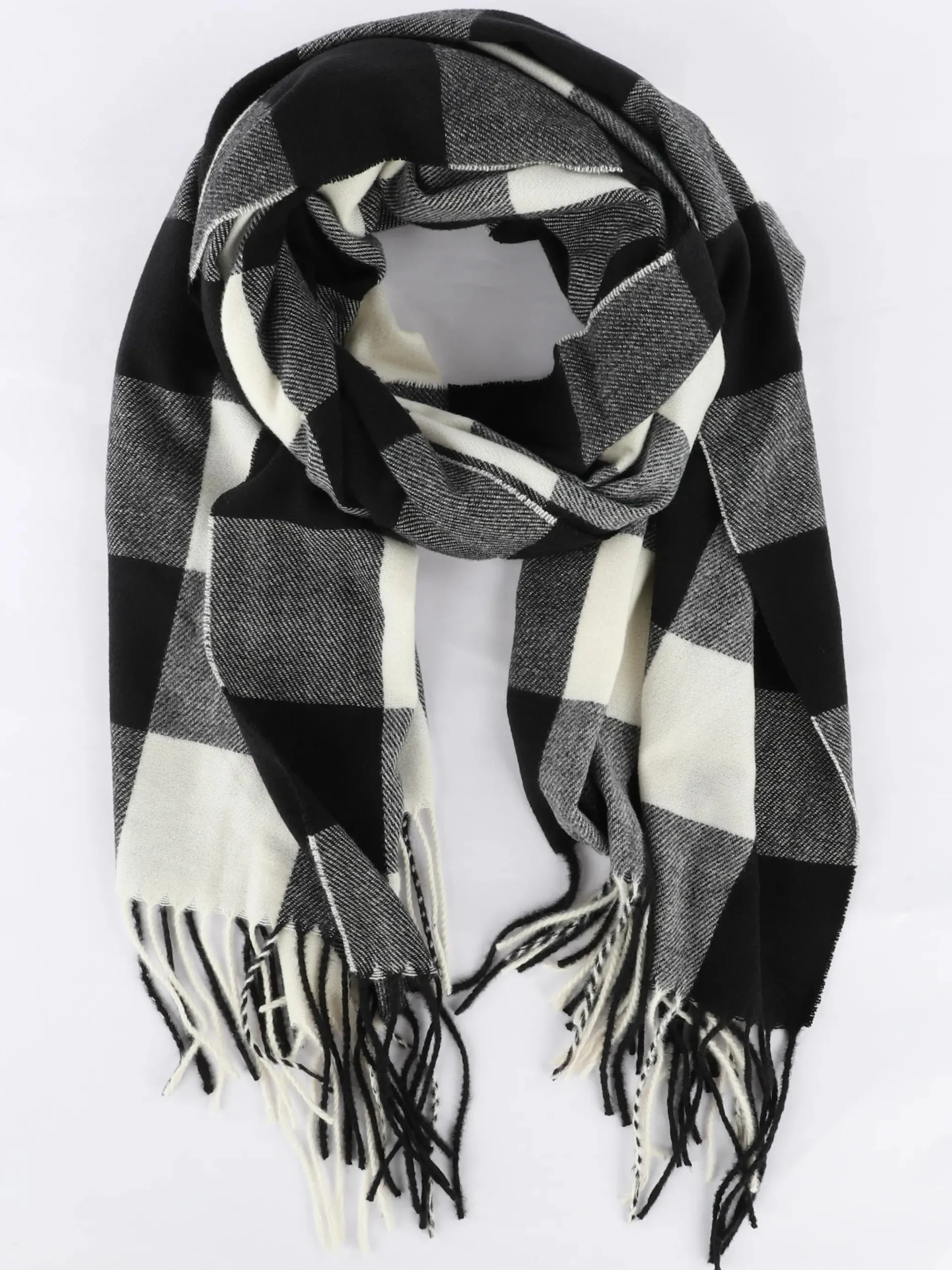 Damen Karoschal mit Fransen