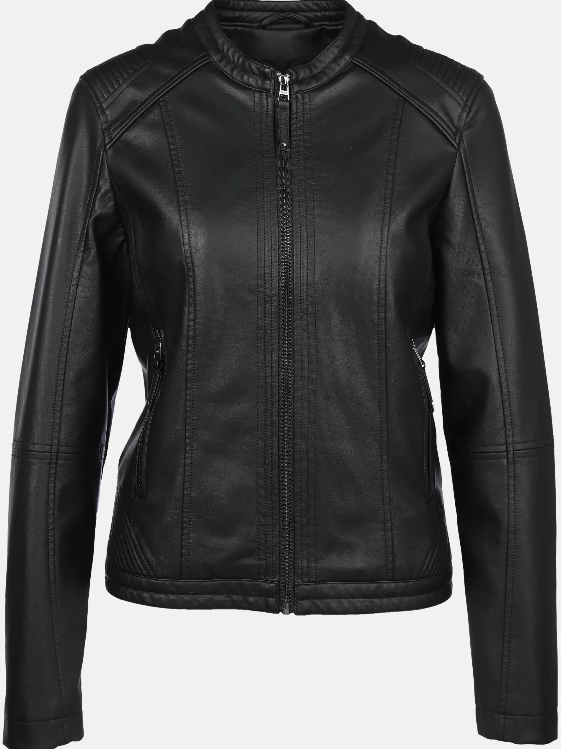 Damen Kunstlederjacke mit Stehkragen