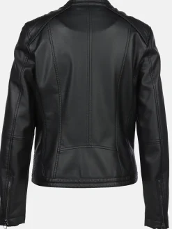 Damen Kunstlederjacke mit Stehkragen