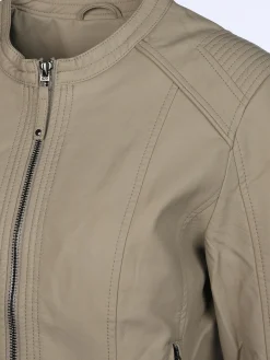 Damen Kunstlederjacke mit Stehkragen