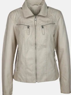 Damen Kunstlederjacke mit Reißverschluss