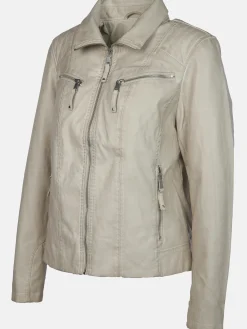 Damen Kunstlederjacke mit Reißverschluss