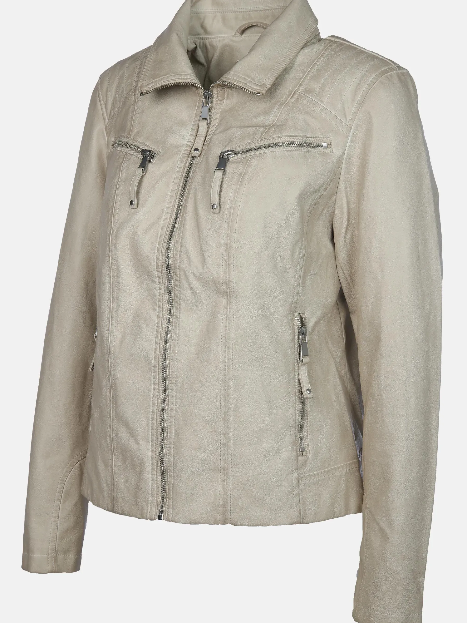 Damen Kunstlederjacke mit Reißverschluss