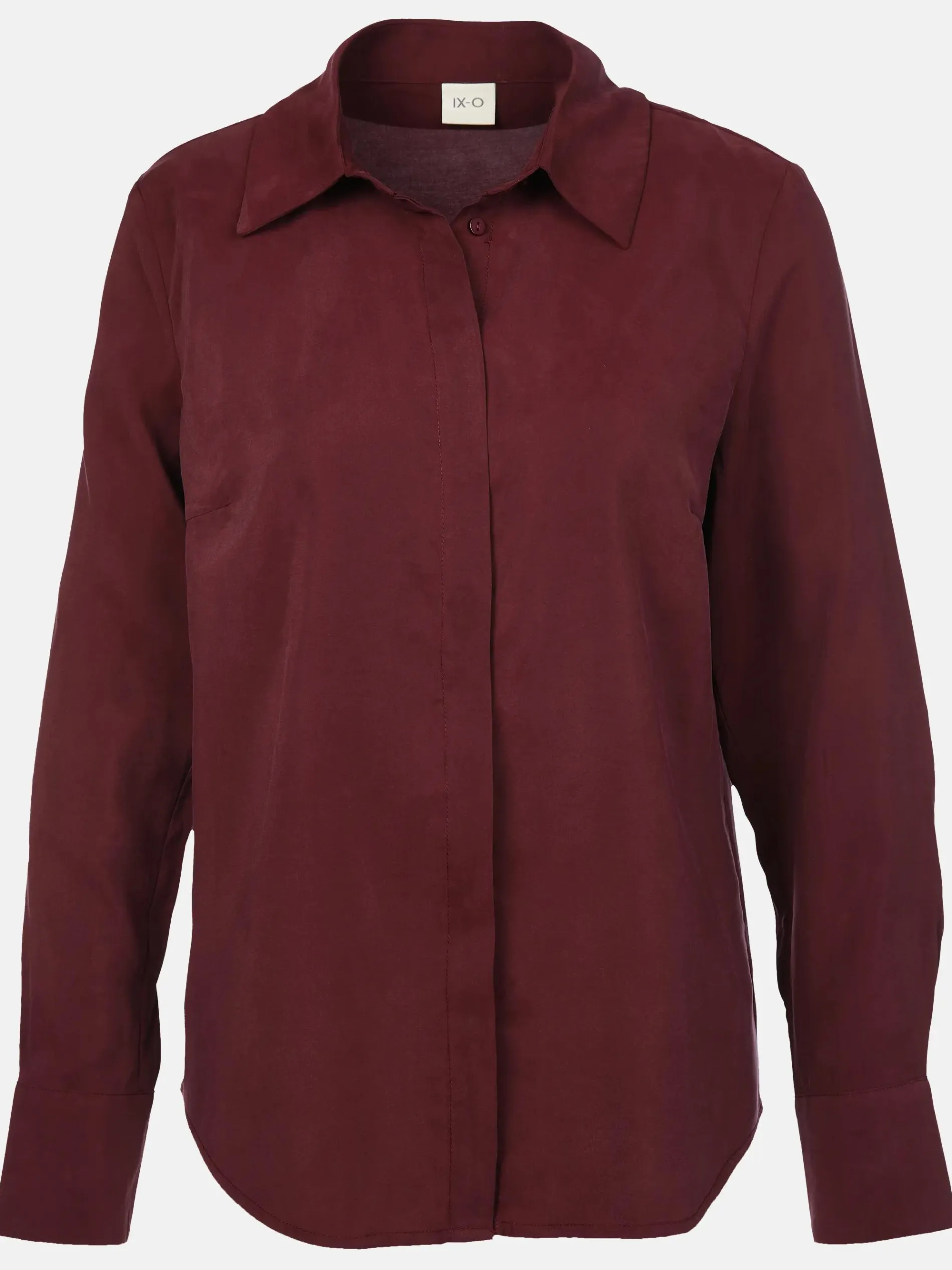 Damen Langarmbluse mit verdeckter Knopfleiste