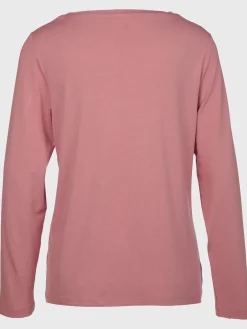 Damen Langarmshirt mit Glitzerprint und Glitzernieten