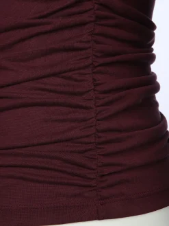 Damen Langarmshirt mit seitlicher Raffung